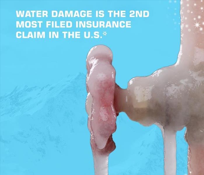 "Water Damage is the second most filed insurance claim in the US" Frozen water faucet
